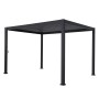 Anthrazitfarbene Pergola Mirador Premium 3x4 m als Terrassenüberdachung.