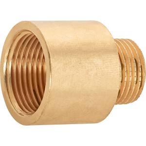 Gewinde-Reduzierstück aus Rotguss, 21 mm (R 1/2) x 24,1 mm (Rp 3/4), zur Verbindung von Rohren.