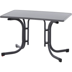 Rechteckiger, anthrazitfarbener Siena Garden Klapptisch Paco, 70x111 cm, ideal für den Garten.