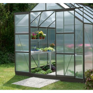 Vitavia Türerweiterung für Gewächshaus Meridian 1 mit Doppelschiebetür.