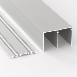 Schienen-Baupaket Profil Silber, 2-spurig, 2000 mm für Schiebetüren.