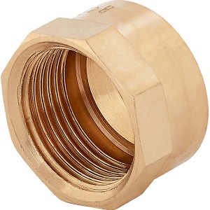 Rotguss Gewindekappe, 24,1 mm (Rp 3/4), zum Verschließen von Gewindeanschlüssen.