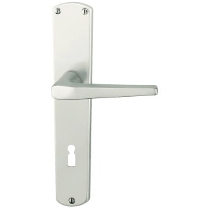 Alpertec Langschild-Garnitur Phil, Buntbart, Alu F1 silber eloxiert für Zimmertüren.