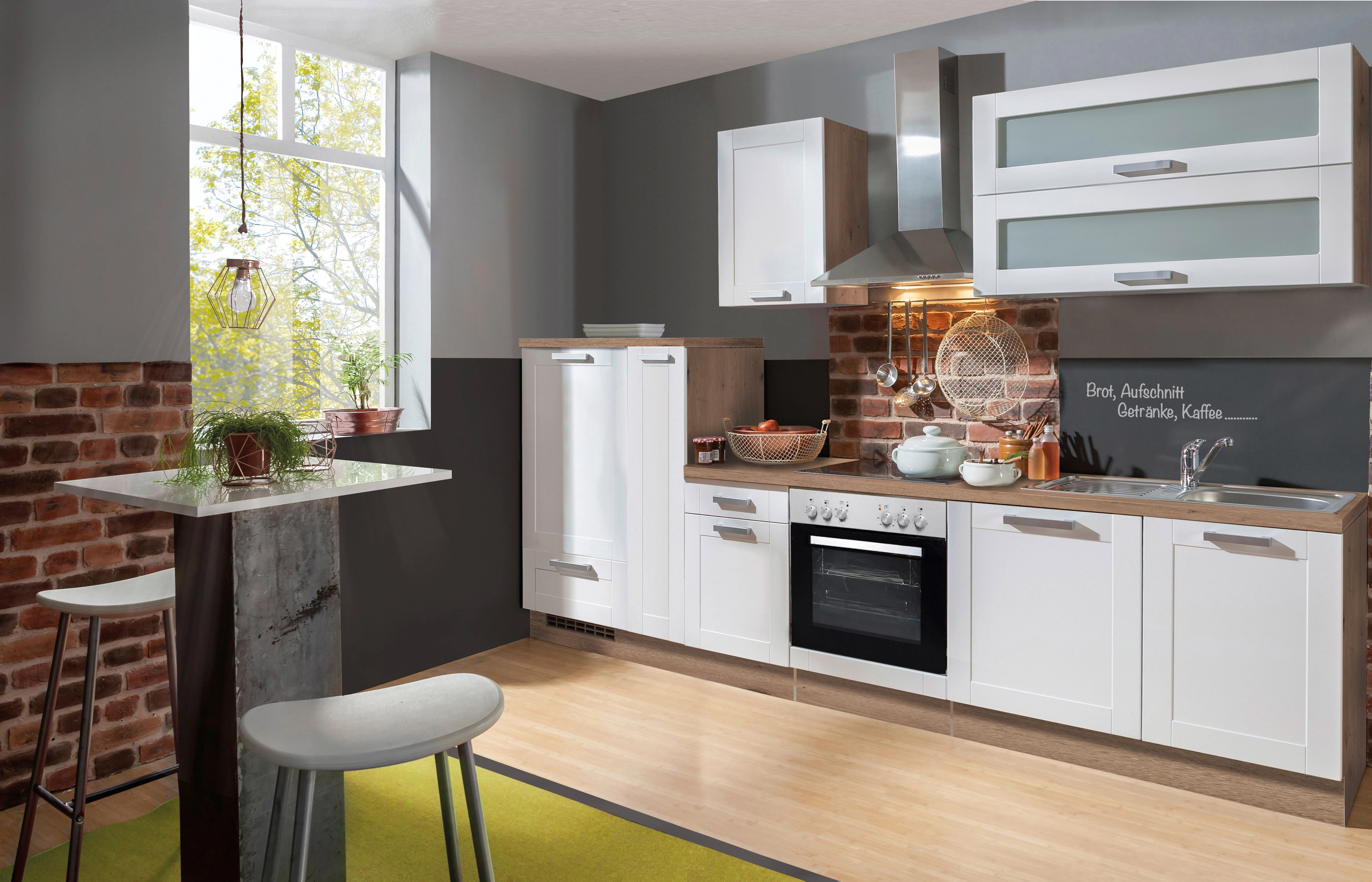 Menke Küchenzeile Artisan Premium 310 cm Landhaus Weiß Artisan-Eiche  Nachbildung kaufen bei OBI