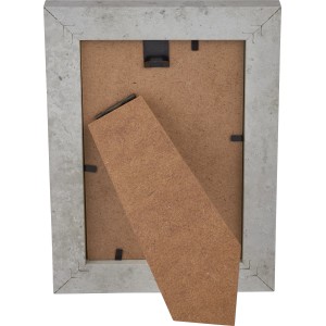 Rückseite des MDF-Bilderrahmens Yellowstone in Hellgrau Betonoptik, 10x15 cm.