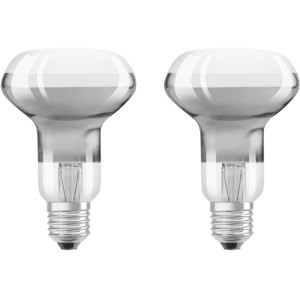 2er Set Osram LED-Leuchtmittel E27 Reflektor R63, 2,6W, warmweiß, 10,2x6,3cm.
