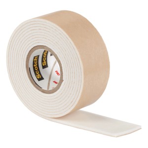 Scotch-Fix Spiegelmontageband, 19mm x 1,5m, weißes doppelseitiges Klebeband für Spiegel und glatte Flächen.