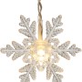 LED-Schneeflocke für Lichtervorhang, warmweiß, transparentes Kabel, 6,9 m, für Außen- und Innenbereich.