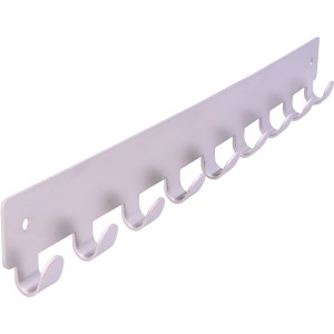 Siro Hakenleiste mit 9 Haken, Metall Nickel matt, 366 mm Länge.