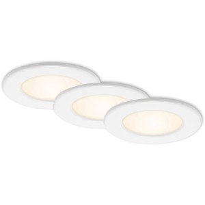 Brilo LED-Einbauleuchten Thin, 3er-Set, weiße Einbaustrahler mit warmweißem Licht.