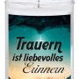 Motiv-Grablicht mit Trauer-Aufdruck, Brenndauer 5 Tage, wetterfest.