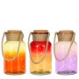 Mica Decorations LED Flasche, bunt sortiert, 27cm hoch. Dekorative Glasflaschen mit Korken und Juteband.