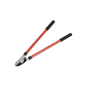 LUX Amboss Astschere mit roten Griffen und schwarzem Gummi, geeignet zum Schneiden von Ästen bis 25 mm.