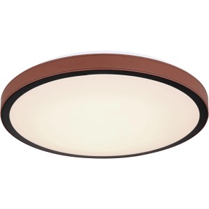 Moderne LED-Deckenleuchte Sammi in Braun-Weiß, 420mm Durchmesser. Dekorative Lampe für Wohnräume.