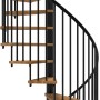 Minka Spindeltreppe Spiral Smart, Eiche/Schwarz, Ø120cm, für Geschosshöhe bis 305,5cm.