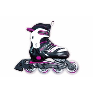 Pinker, größenverstellbarer Muuwmi Kinderinliner Gr. 37-40 mit ABEC 5 Rollen (72mm) für Sport & Fitness.