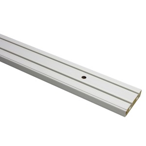 Weiße, 2-läufige Gardinia Vorhangschiene GE2 (210 cm) mit vorgebohrten Löchern.