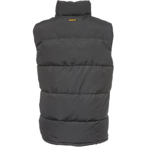 Schwarze Cat Steppweste (Größe S) für Arbeitskleidung, Rückansicht.