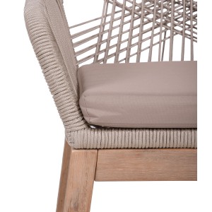Detailansicht: Garden Pleasure Stuhl Pomona, 4er Set, braun-beige, mit Seilbespannung und Polster.