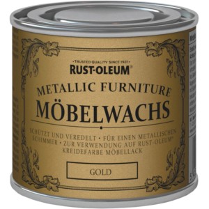 Rust-Oleum Möbelwachs Metallic-Gold, 125ml Dose. Kreidefarbe für sanften Goldglanz.