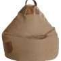 Sandfarbener Sitting Point Sitzsack Jamie, 300 l, mit Tragegriff und Seitentasche.