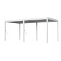 Weiße freistehende Aluminium-Pergola mit verstellbaren Lamellen, 3x6m. Ideal als Sonnenschutz & Markise.