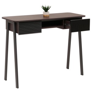 Konsolentisch O40 in Walnuss-Optik mit Schubladen und Ablage, 88x110x40cm.