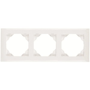Logus Rahmen 3-fach, weiß, aus Kunststoff für Schalter und Steckdosen.