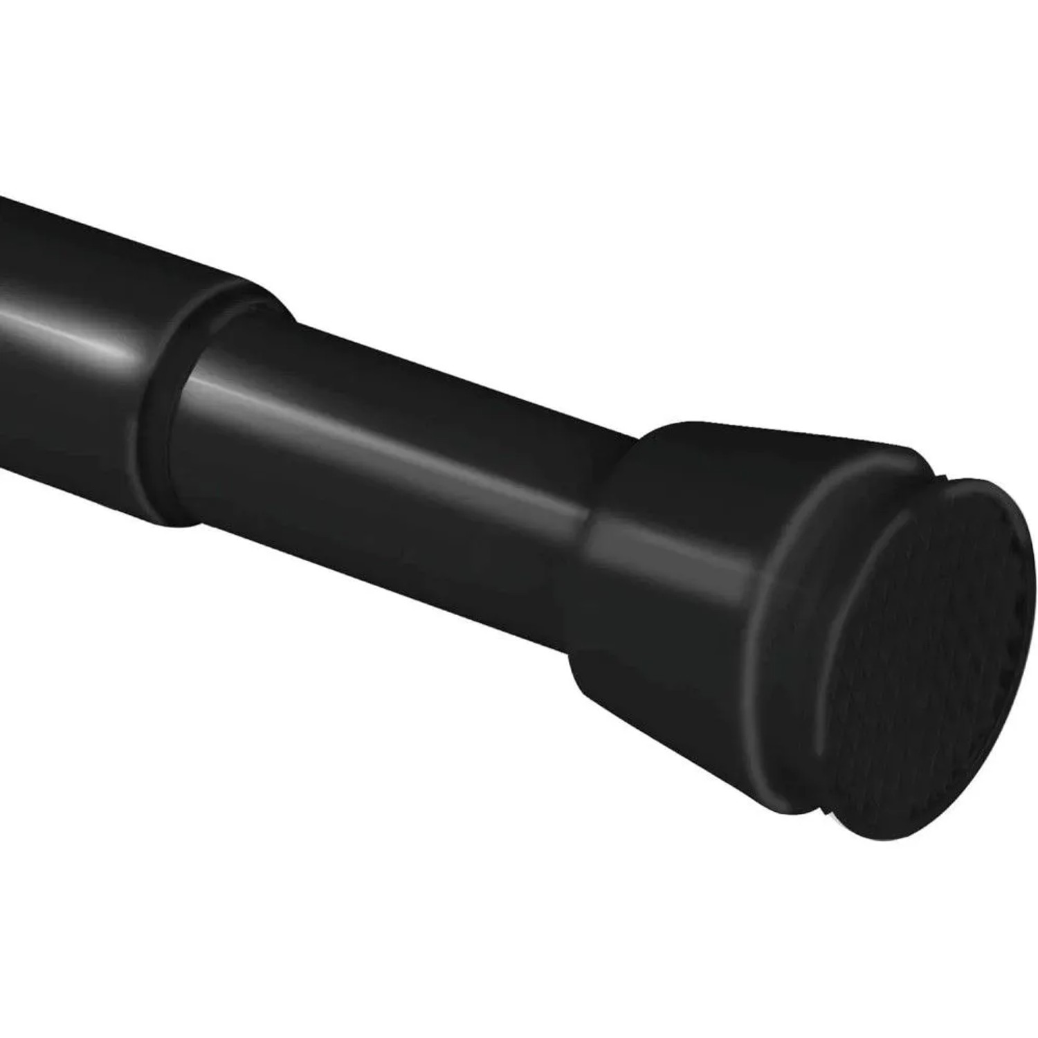 Bomoe Neptun Duschstange, schwarz, ausziehbar von 140-260cm, Detailaufnahme der Stange.