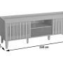 Beiges TV-Rack M48 mit grauer Schublade, Schiebetüren, 3 Fächern. Maße: 56x150x40cm. Moderner TV-Schrank.