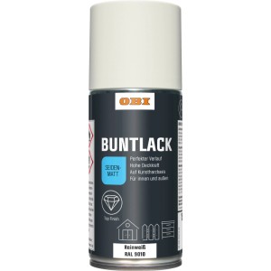 OBI Buntlack Spray Reinweiß, seidenmatt, 150ml Dose.