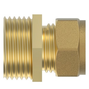 Kirchhoff Übergangsstück 15 mm x 26,4 mm (3/4 AG) aus Messing, blank für CU-Rohr.