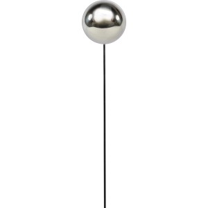 Silberner Gartenstecker mit Edelstahlkugel, 78 cm hoch, für Beet und Kübel.
