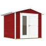 Weka Holz-Gartenhaus 224 A in Schwedenrot mit Design-Doppeltür und Satteldach.