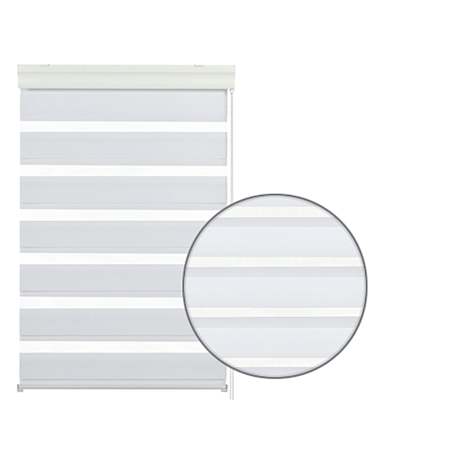 Gardinia Doppelrollo, 140x160 cm, weiß, mit transparenten und blickdichten Streifen zur Lichtregulierung.