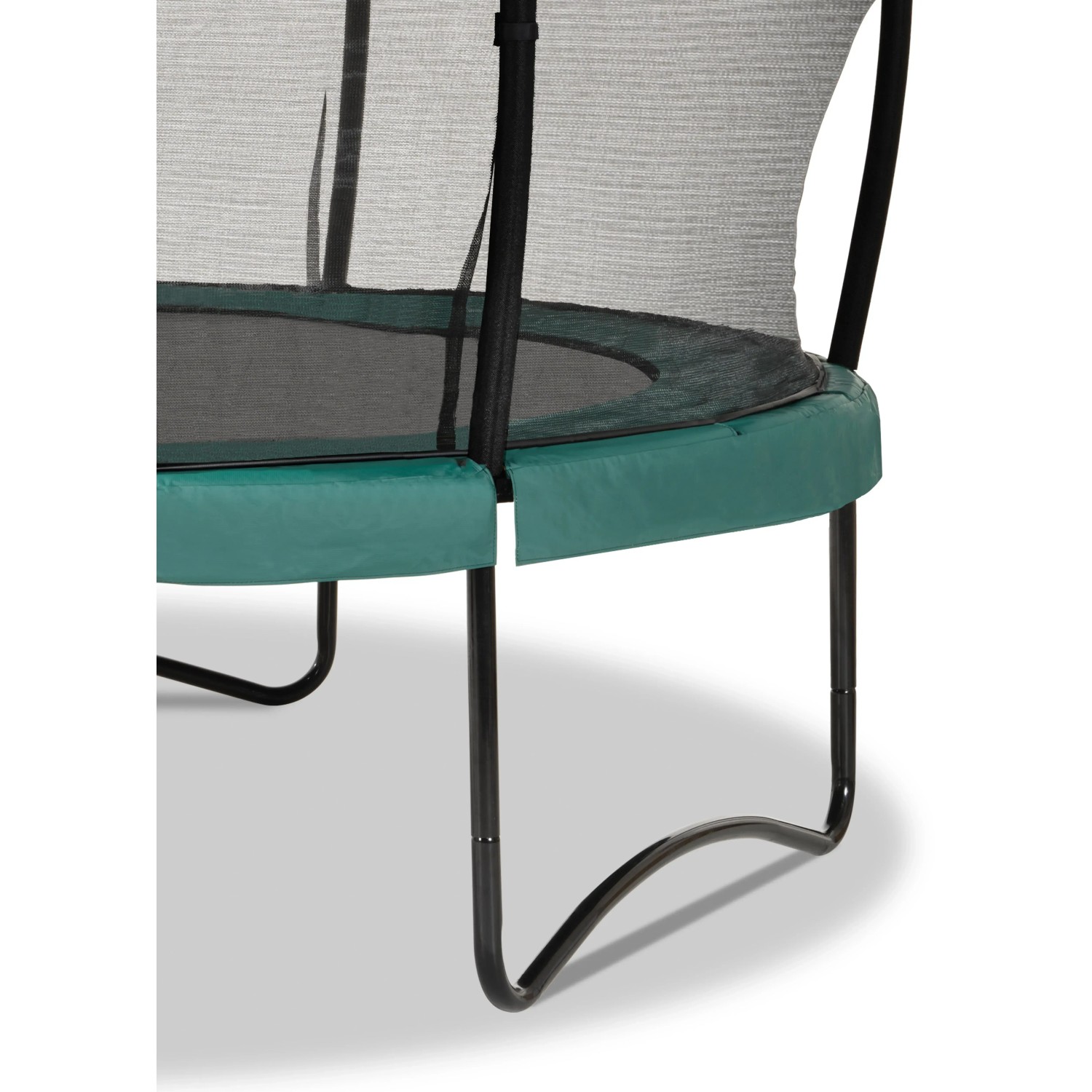 Detailansicht des grünen EXIT Allure Classic Trampolins (Ø 253 cm) mit Sicherheitsnetz und Rahmen.