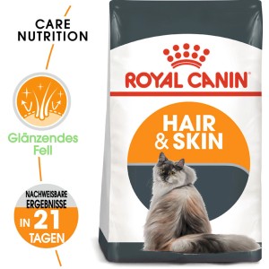 Royal Canin Hair & Skin Katzenfutter, Trockenfutter für gesundes Fell, 400g Packung.