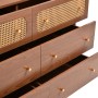 okwish Kommode mit Schubladen Rattan Sideboard Schlafzimmer Wohnzimmer 90x120x40cm Nussbaum_10