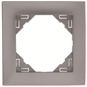 Logus Rahmen 1-fach in Alu-Optik für Schalter und Steckdosen.
