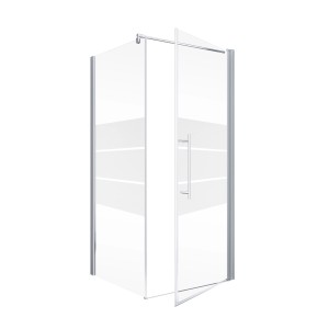 Schulte ExpressPlus Eckdusche mit Drehtür und Seitenwand, Alexa Style 2.0, 90x90 cm, mit Duschwanne.