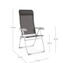 Anthrazitfarbene Yes Hochliege Cayo, 110x57x65 cm, ideal für Garten und Camping.