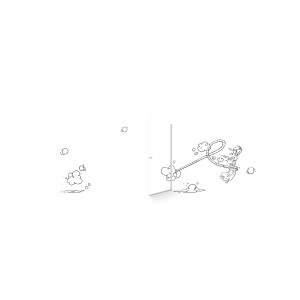 Illustration einer Dusch-Drehtür baliv DUK-90.30T mit Chrom-Profil.