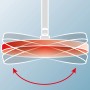 Illustration: Schulte ExpressPlus Duschsystem Rain III, Tellerkopfbrause mit Bewegungsradius.