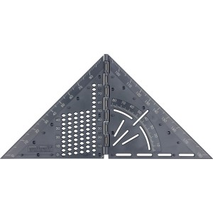 wolfcraft Mess- und Markierwinkel Vario 3D, klappbarer Winkelmesser aus Kunststoff mit Skalen.