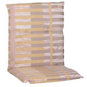 Beige Niedriglehner-Sitzkissen M508 mit Streifenmuster für Gartenstühle.
