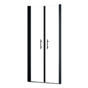 Schulte Alexa Style 2.0 Pendeltür, mattschwarz, 90x192 cm, für barrierefreie Dusche.