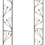 Rosenbogen aus Metall mit Blatt- und Rosendesign, rostfarben, für den Garten.