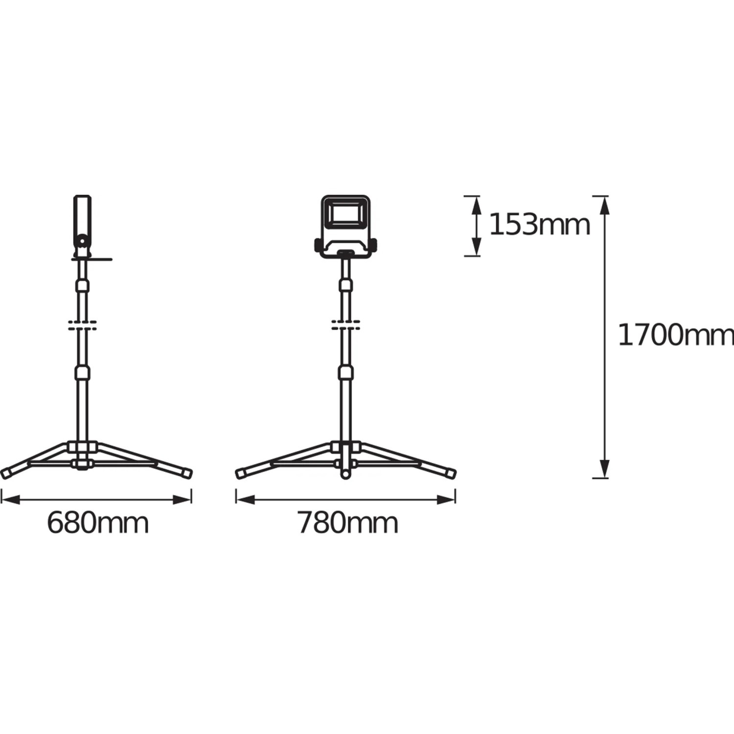 Osram LED-Arbeitslicht Tripod 20 W 78 x 68 x 170 cm Dunkelgrau_4