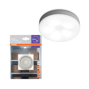 Osram LED Lampe DOT-it Touch Slim, ein kompaktes Nachtlicht mit USB-Ladefunktion und Touch-Dimmer.