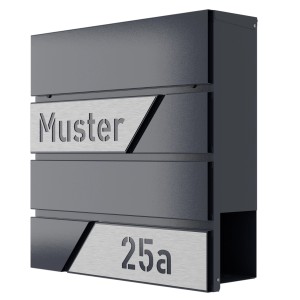 Heidemann Briefkasten DESIGNline BK1 inkl. Personalisierung Anthrazit